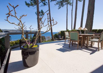 cliff house south outdoor patio with ocean view